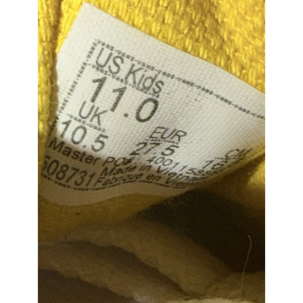 Vans Old Skool Checkerboard Toddler Size 11C Yellow Skate Shoe Casual Sneakers